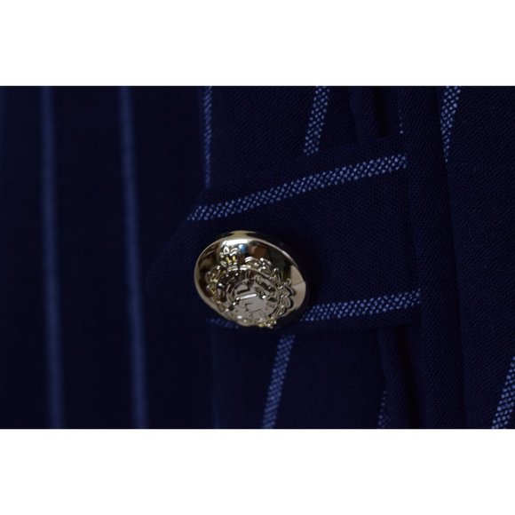 Vintage 90s Lightweight Pinstripe Navy Jacket size L - Picture 9 of 10